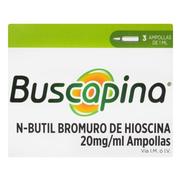 BUSCAPINA 20 MG 1 ML 3 AMPOLLAS