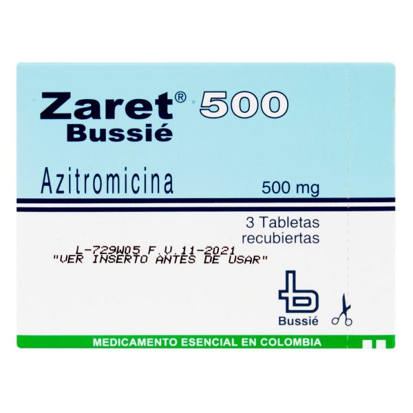 ZARET 500 MG 3 TABLETAS (3%+)
