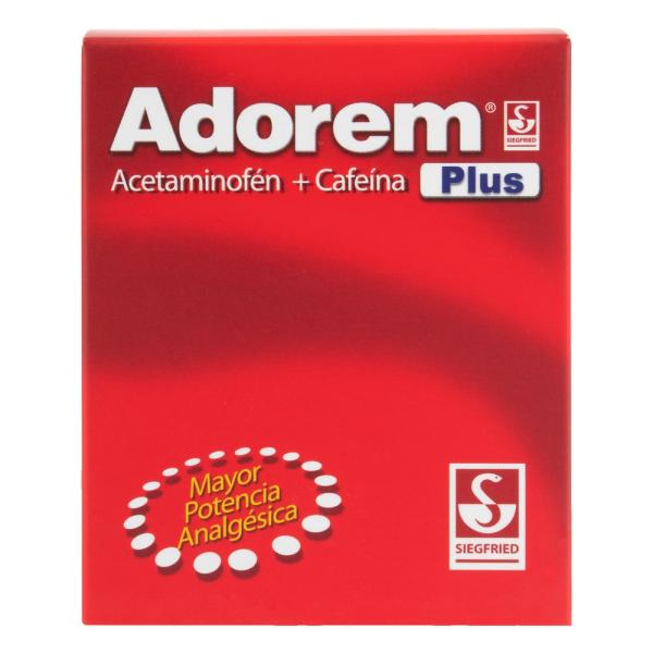 ADOREM PLUS ACETAMINOFEN+CAFEINA 100TBS