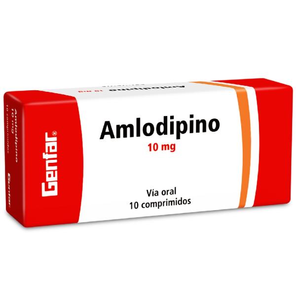 AMLODIPINO 10 MG 10 TABLETAS GF