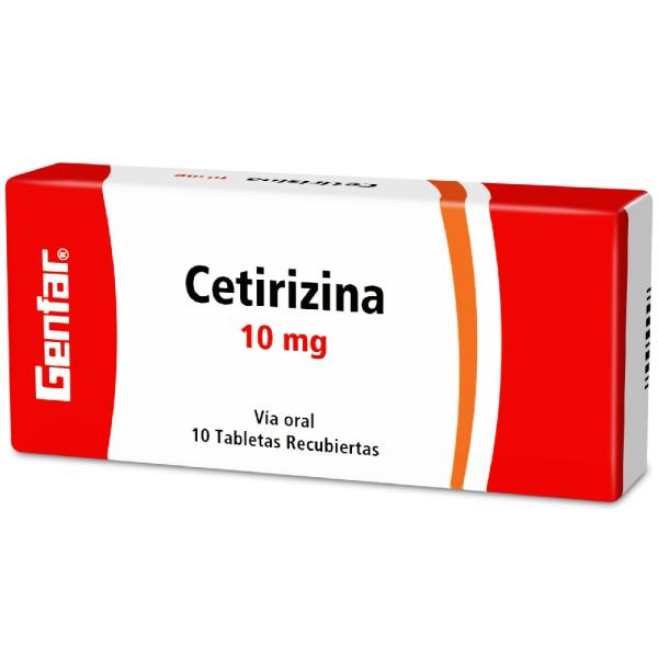 CETIRIZINA 10 MG 10 TABLETAS GF