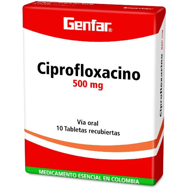 CIPROFLOXACINO 500 MG 10 TABLETAS GF