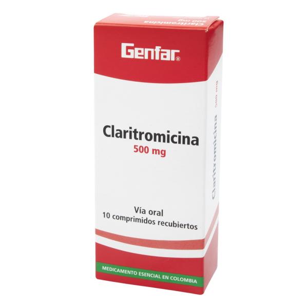 CLARITROMICINA 500 MG 10 TABLETAS GF