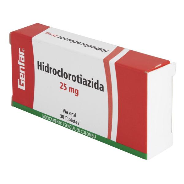 HIDROCLOROTIAZIDA 25 MG 30 TABLETAS GF