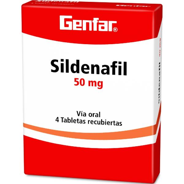 SILDENAFIL 50 MG 4 TABLETAS GF