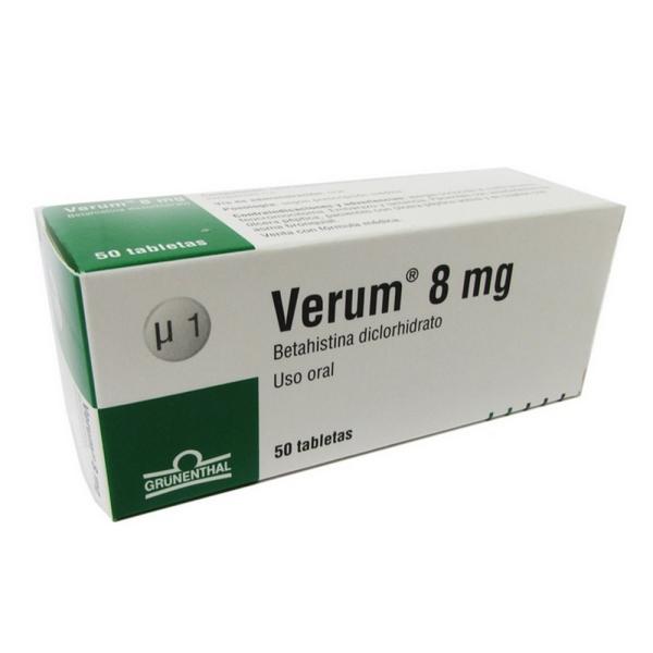VERUM 8 MG 50 TABLETAS(A)(3%+)
