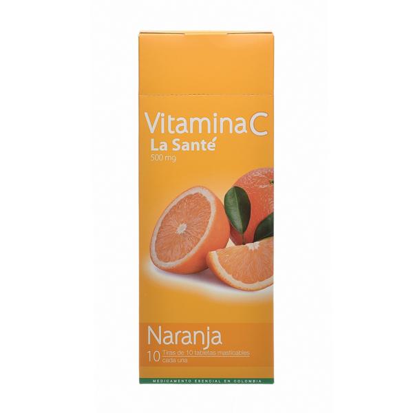 VITAMINA C 500 MG NARANJA 100 TBS LS