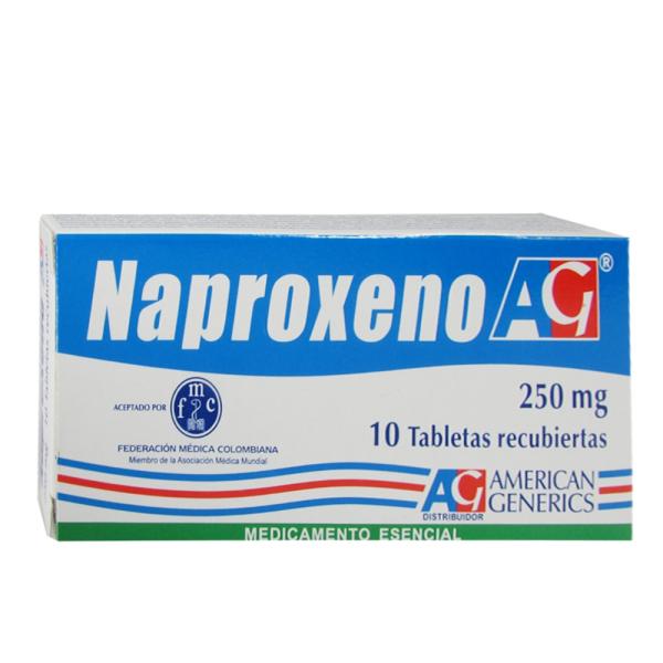 NAPROXENO 250 MG 10 TABLETAS AG