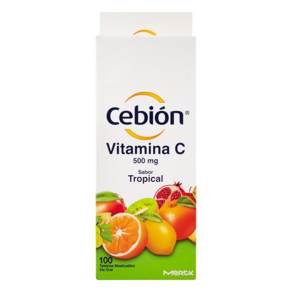 CEBION MASTICABLE TROPICAL 100 TABLETAS