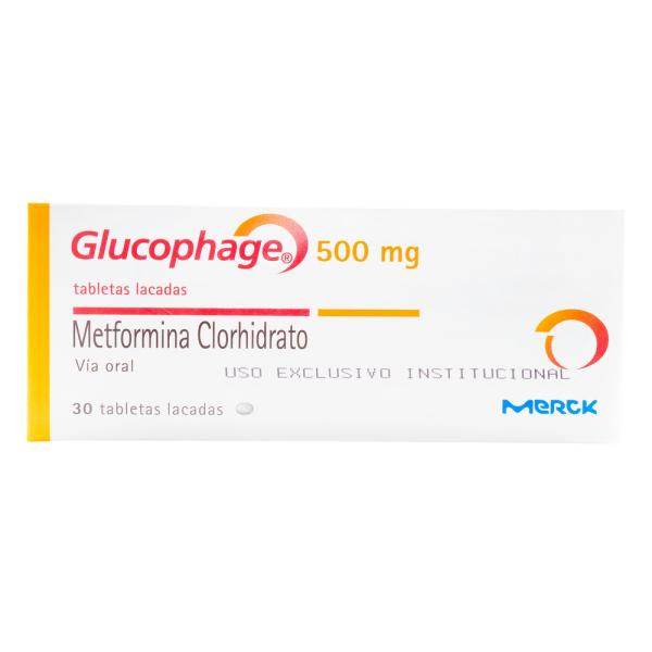GLUCOPHAGE 500 MG 30 TABLETAS (3%+)