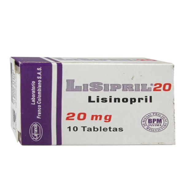 LISIPRIL 20 MG 10 TABLETAS