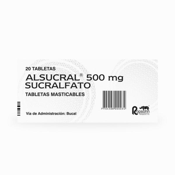 ALSUCRAL 500 MG MASTICABLE 20 TBS