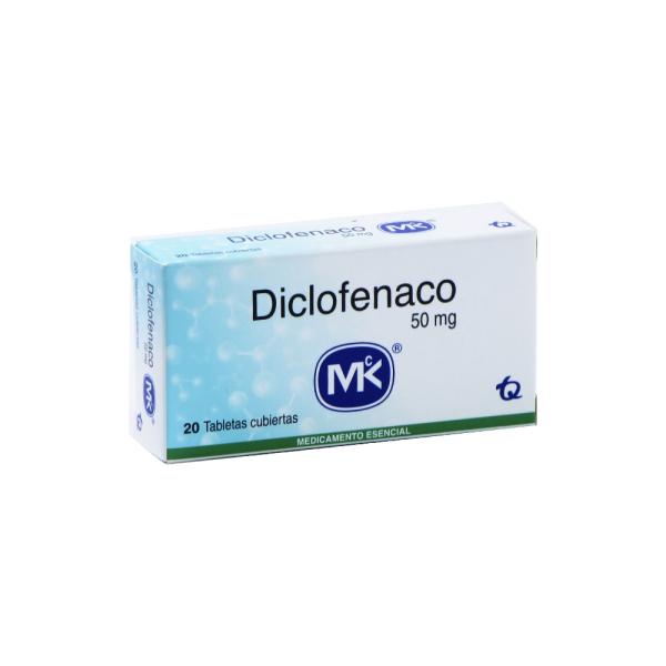 DICLOFENACO 50 MG 20 TABLETAS MK
