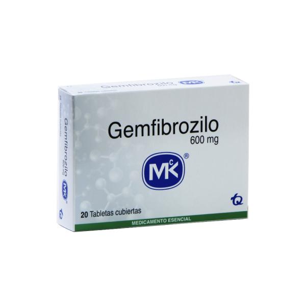 GEMFIBROZILO 600 MG 20 TABLETAS MK