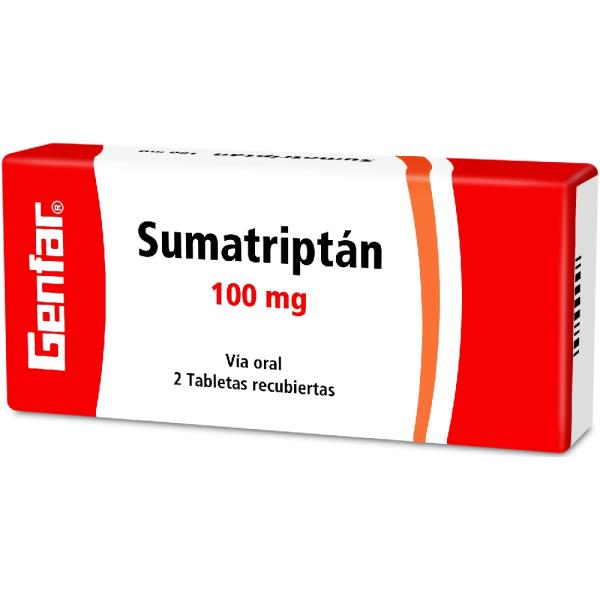 SUMATRIPTAN 100 MG 2 TABLETAS GF