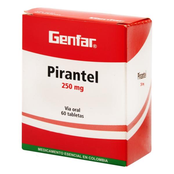 PAMOATO PIRANTEL 250 MG 60 TABLETAS GF