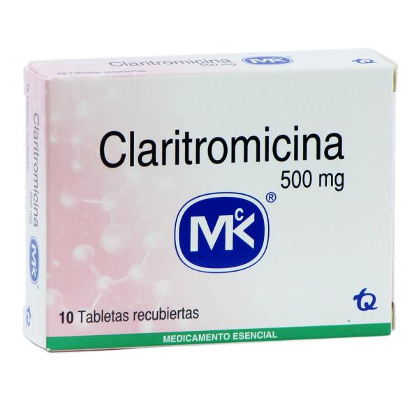 CLARITROMICINA 500 MG 10 TABLETAS MK