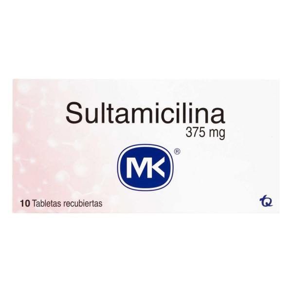 SULTAMICILINA 375 MG 10 TABLETAS MK