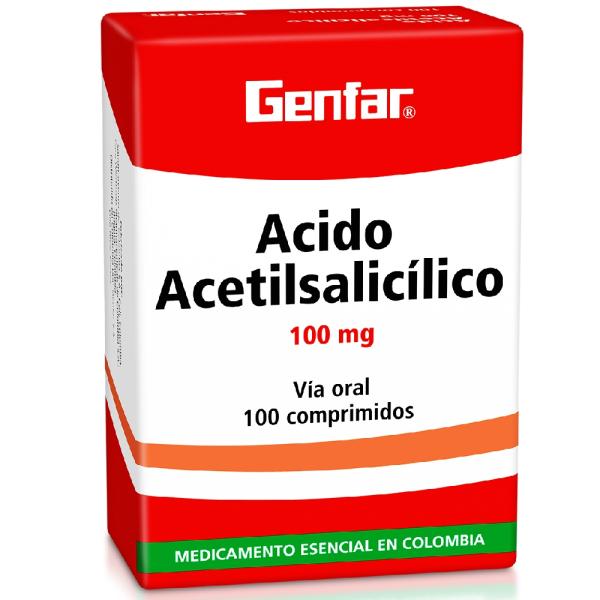ACIDO ACETILSALICILICO 100 MG 100 TBS GF