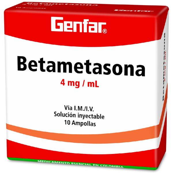 BETAMETASONA 4 MG 1 ML 10 AMPOLLAS GF