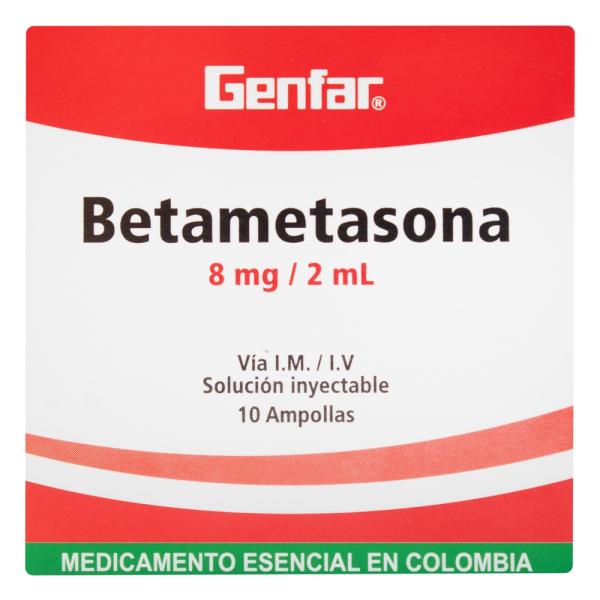 BETAMETASONA 8 MG 2 ML 10 AMPOLLAS GF