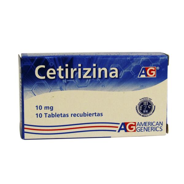 CETIRIZINA 10 MG 10 TABLETAS AG