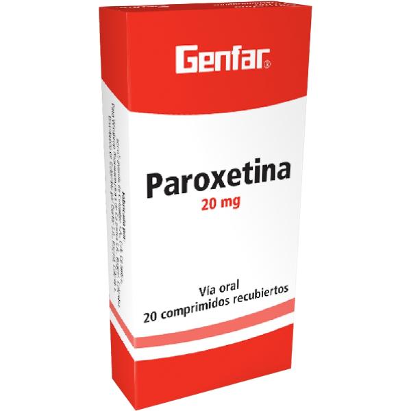 PAROXETINA 20 MG 20 TABLETAS GF