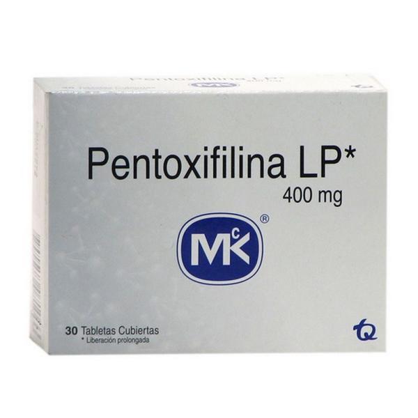 PENTOXIFILINA LP 400 MG 30 TABLETAS MK