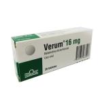 VERUM 16 MG 20 TABLETAS (A)(3%+)
