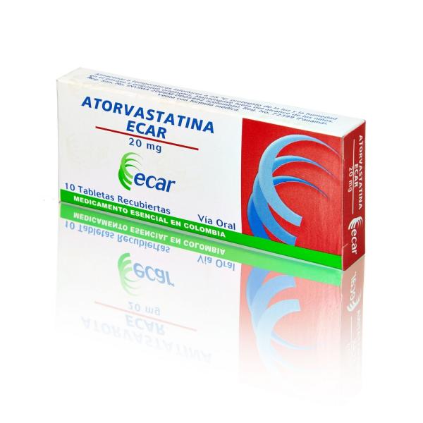 ATORVASTATINA 20 MG 10 TABLETAS EC