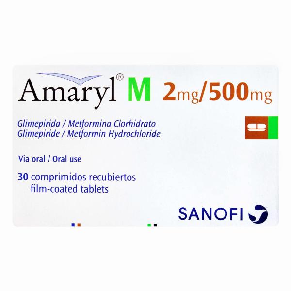 AMARYL M 2 MG/500 MG 30 COMP