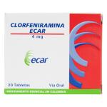CLORFENIRAMINA 4 MG 20 TABLETAS EC