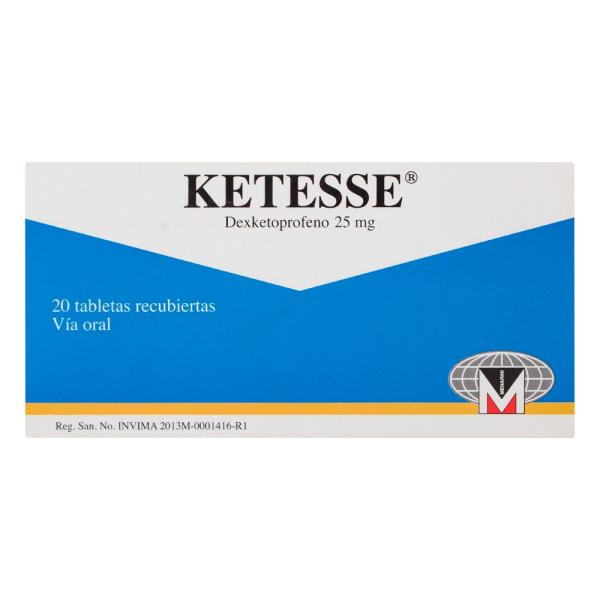 KETESSE 25 MG 20 COMPRIMIDOS (3%+)