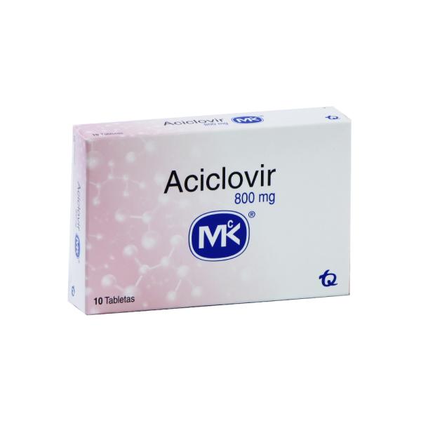 ACICLOVIR 800 MG 10 TABLETAS MK