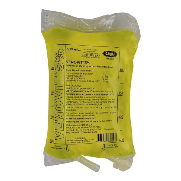 SUERO VENOVIT 5% A/D 500 ML BOLSA