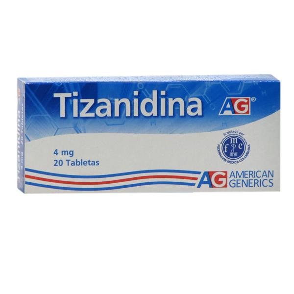TIZANIDINA 4 MG 20 TABLETAS AG(PAE)