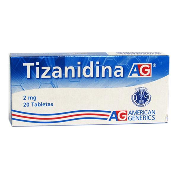 TIZANIDINA 2 MG 20 TABLETAS AG