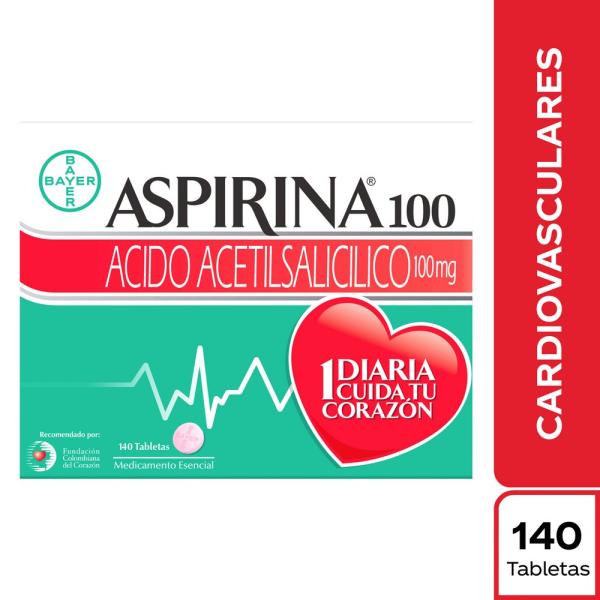 ASPIRINA 100 MG 140 TBS