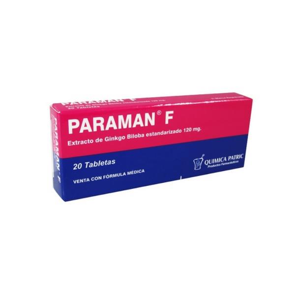PARAMAN F 120 MG 20 TABLETAS