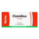 CLONIDINA 0.15 MG 20 TABLETAS GF