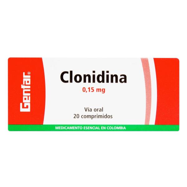 CLONIDINA 0.15 MG 20 TABLETAS GF