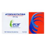 ATORVASTATINA 20 MG 100 TABLETAS EC