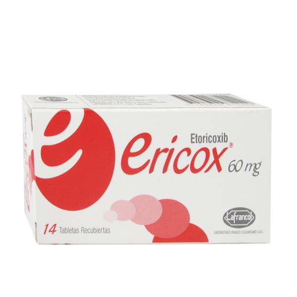 ERICOX 60 MG 14 TABLETAS(3%+)(PAE)