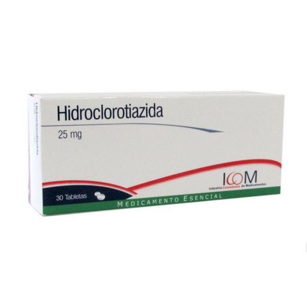 HIDROCLOROTIAZIDA 25 MG 30 TBS ICOM