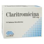 CLARITROMICINA 500 MG 10 TABLETAS PC