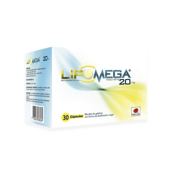 LIPOMEGA 20 MG 30 CAP (A)(3%+)(PAE)
