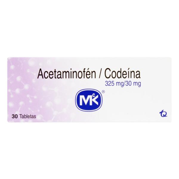 ACETAMINOFEN+CODEINA 325/30MG 30 TBS MK