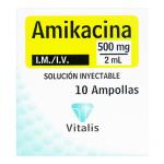 AMIKACINA 500 MG/2 ML 10 AMPOLLAS VT