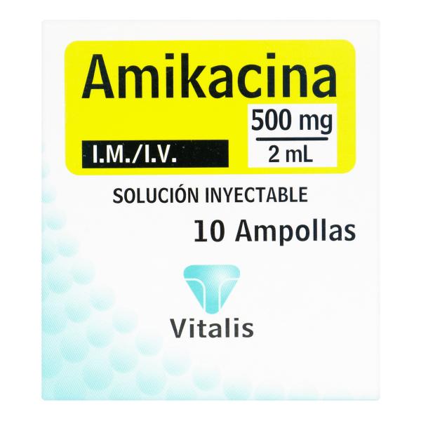 AMIKACINA 500 MG/2 ML 10 AMPOLLAS VT