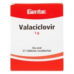VALACICLOVIR 1 GR 21 TABLETAS GF(3%+)